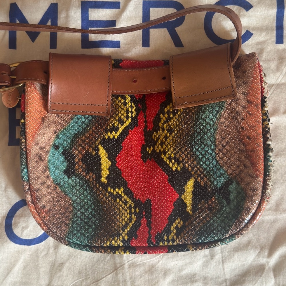 Clare V Snakeskin Fanny Pack with Leather Buckle Strap - Picture 4 of 8